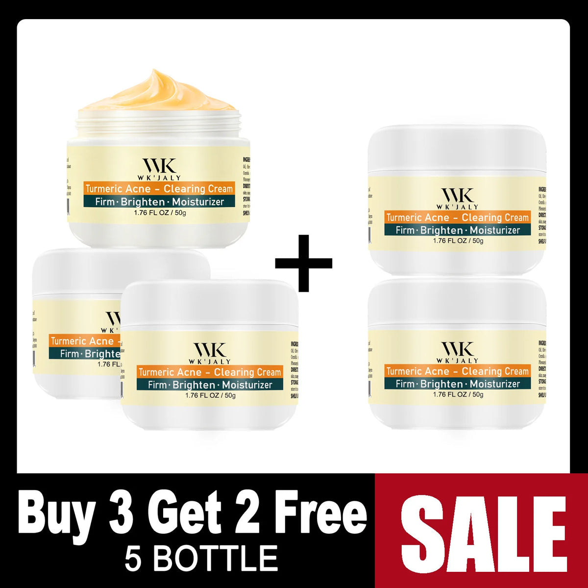 Wk Jaly Turmeric Brightening Facial Cream For Acne Care