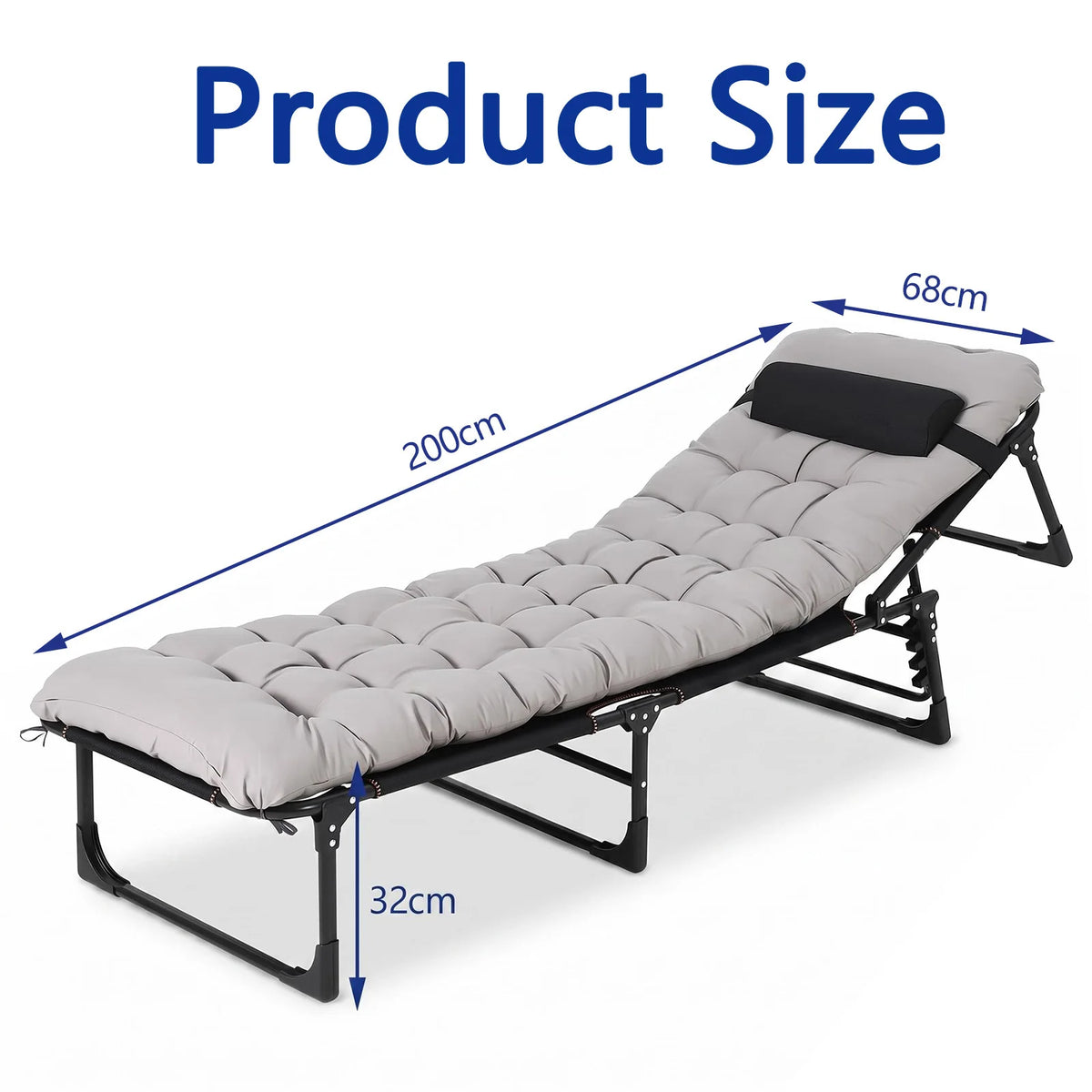 Hosslly Portable Folding Camping Bed With Thick Mattress