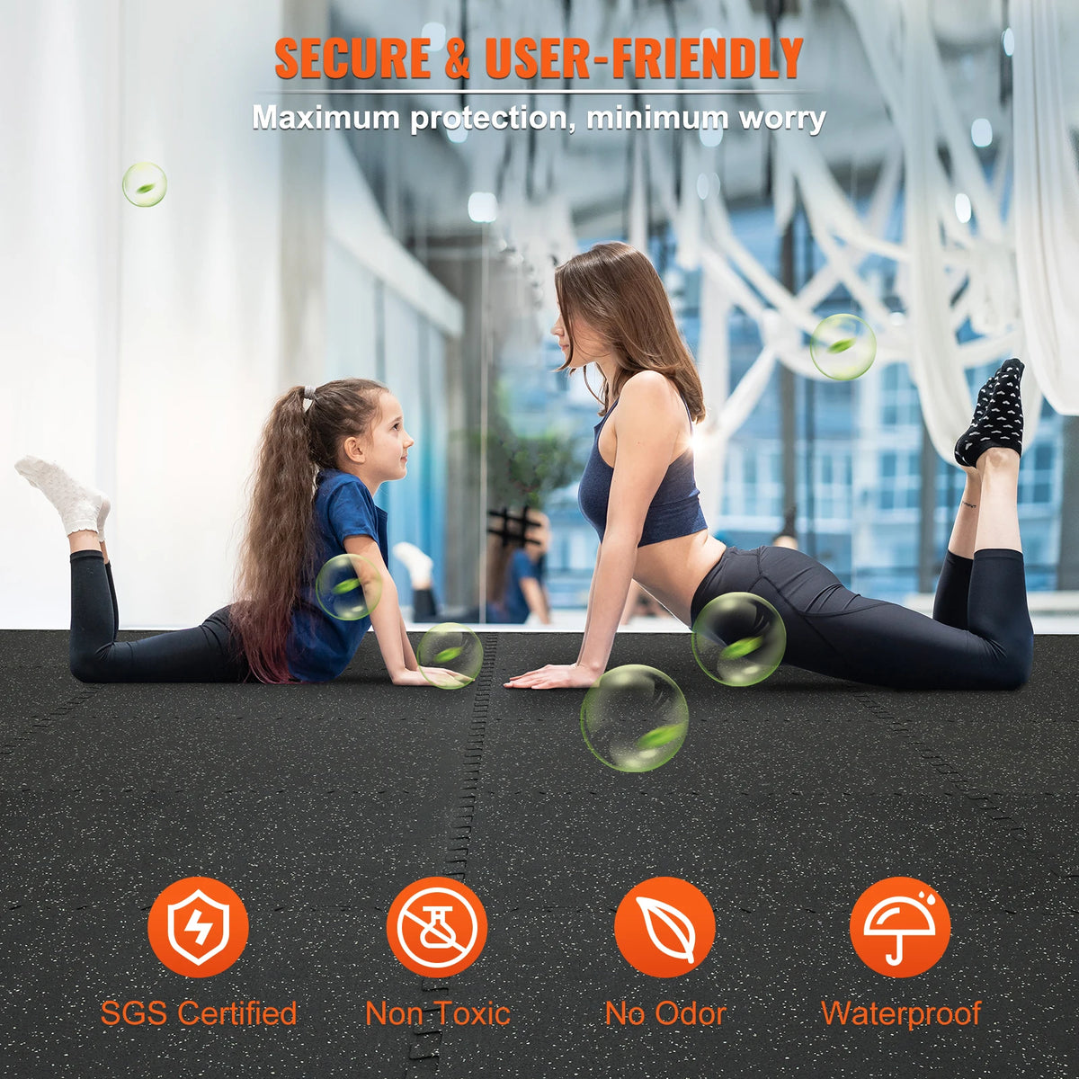 SucceBuy Interlocking Eva Foam And Rubber Gym Floor Exercise Mats