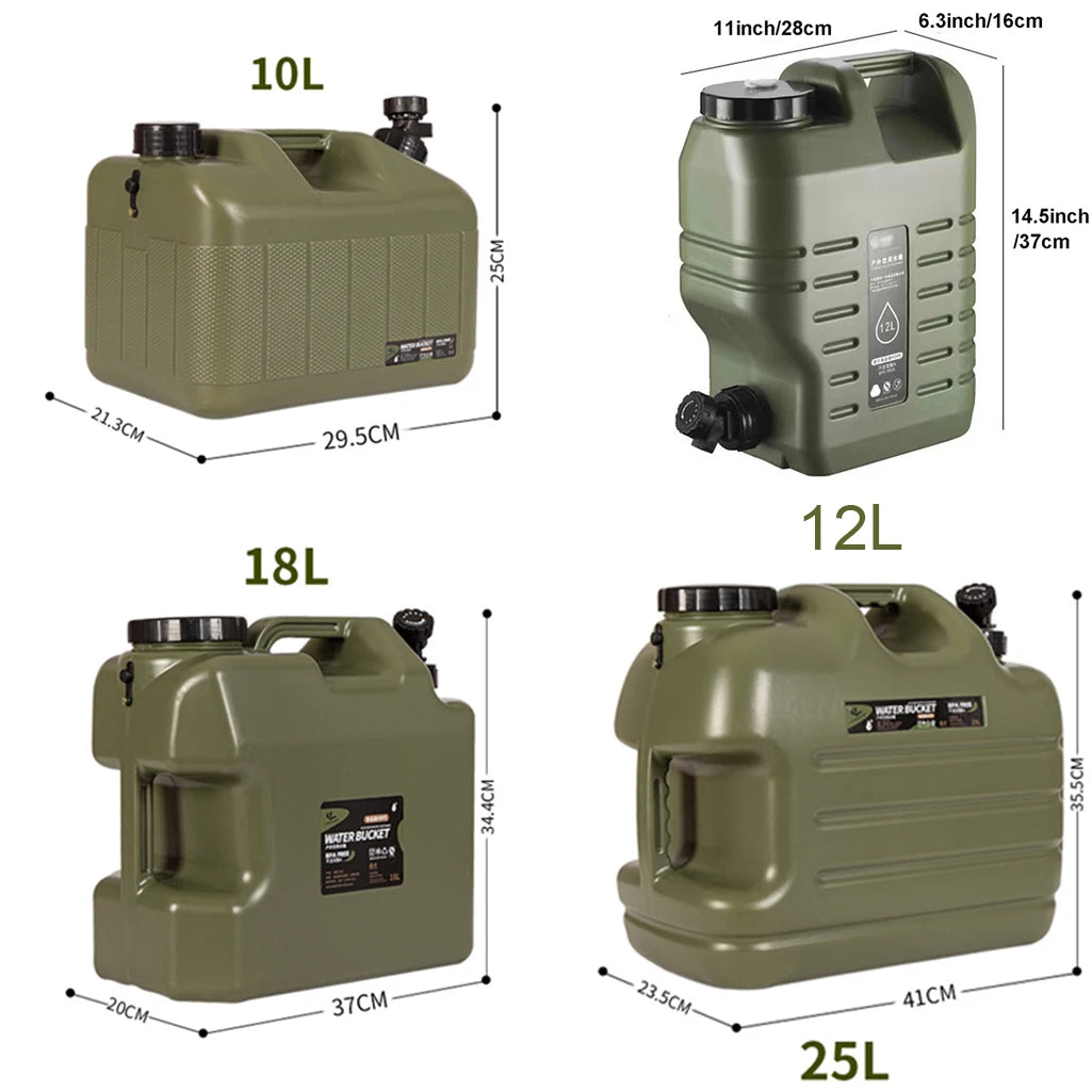 Collapsible Water Tank Carrier With Spigot For Camping Hiking