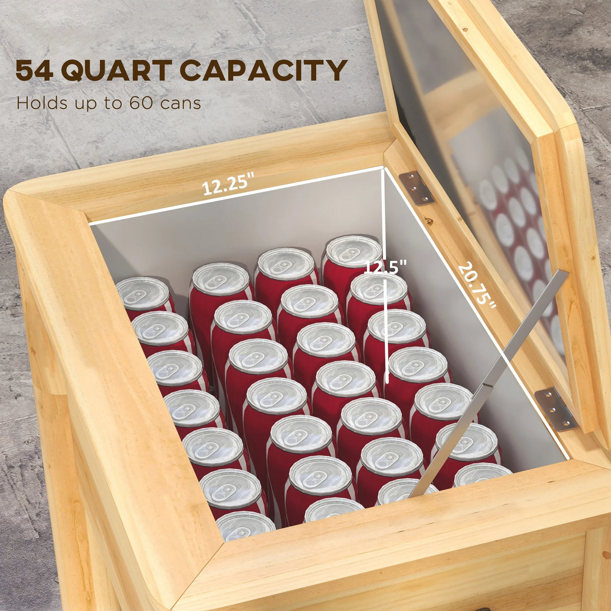 Outsunny Premium Outdoor Wooden Patio Beverage Cooler