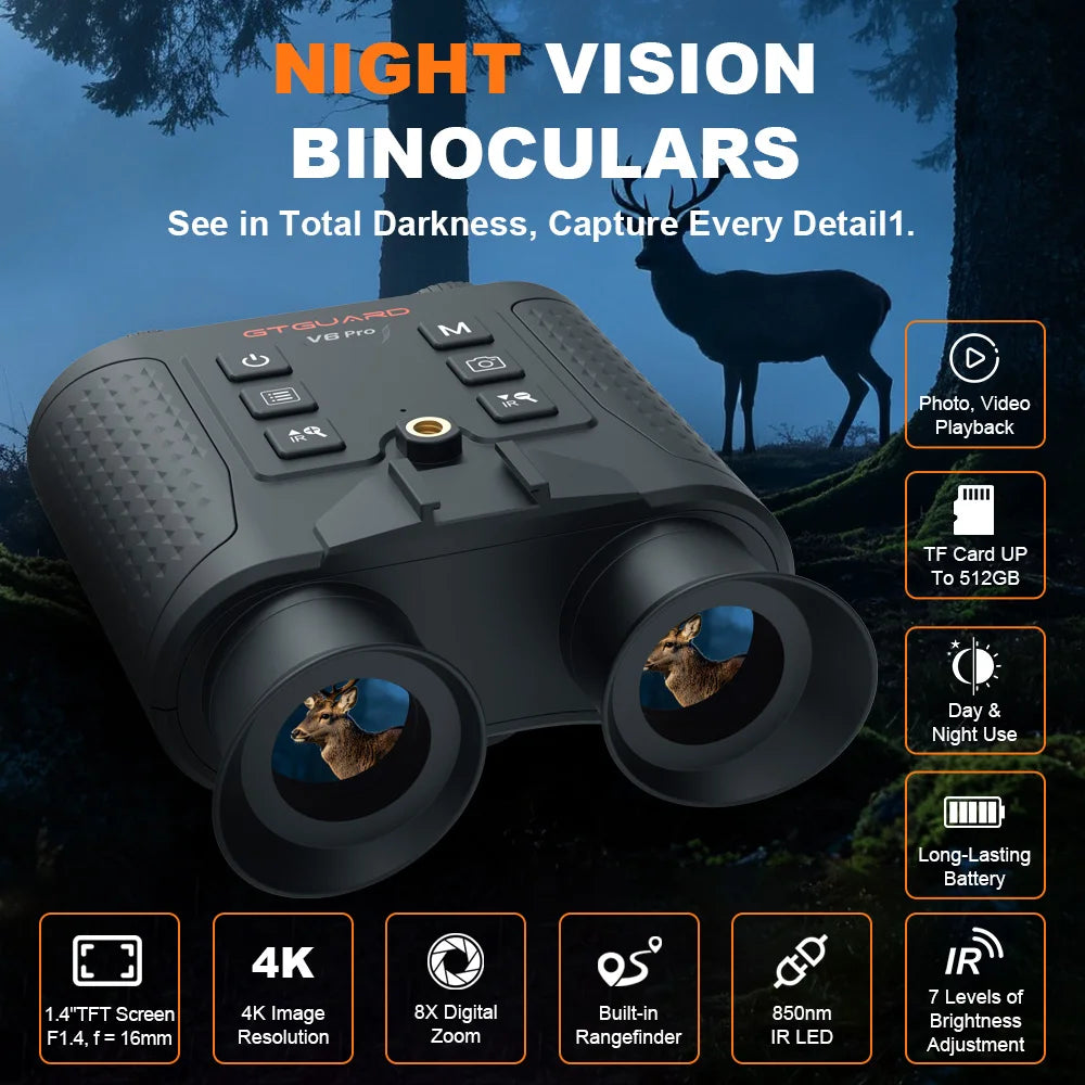 GTMEDIA V6 Pro Infrared Night Vision Binoculars With Digital Zoom