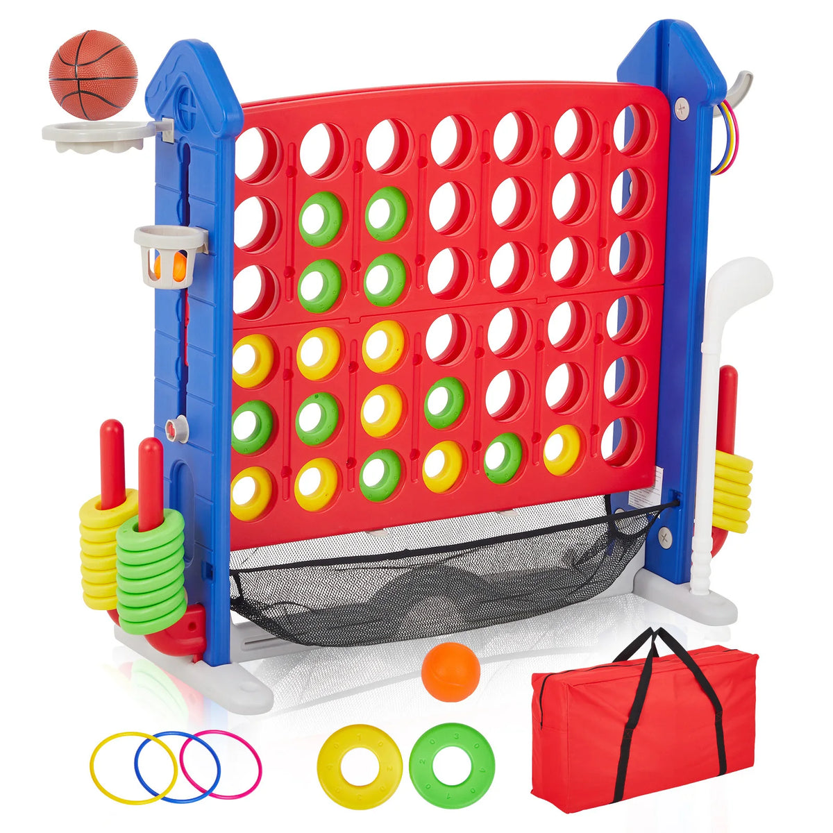 Giant Connect Basketball Hoop Ring Toss Outdoor Yard Game