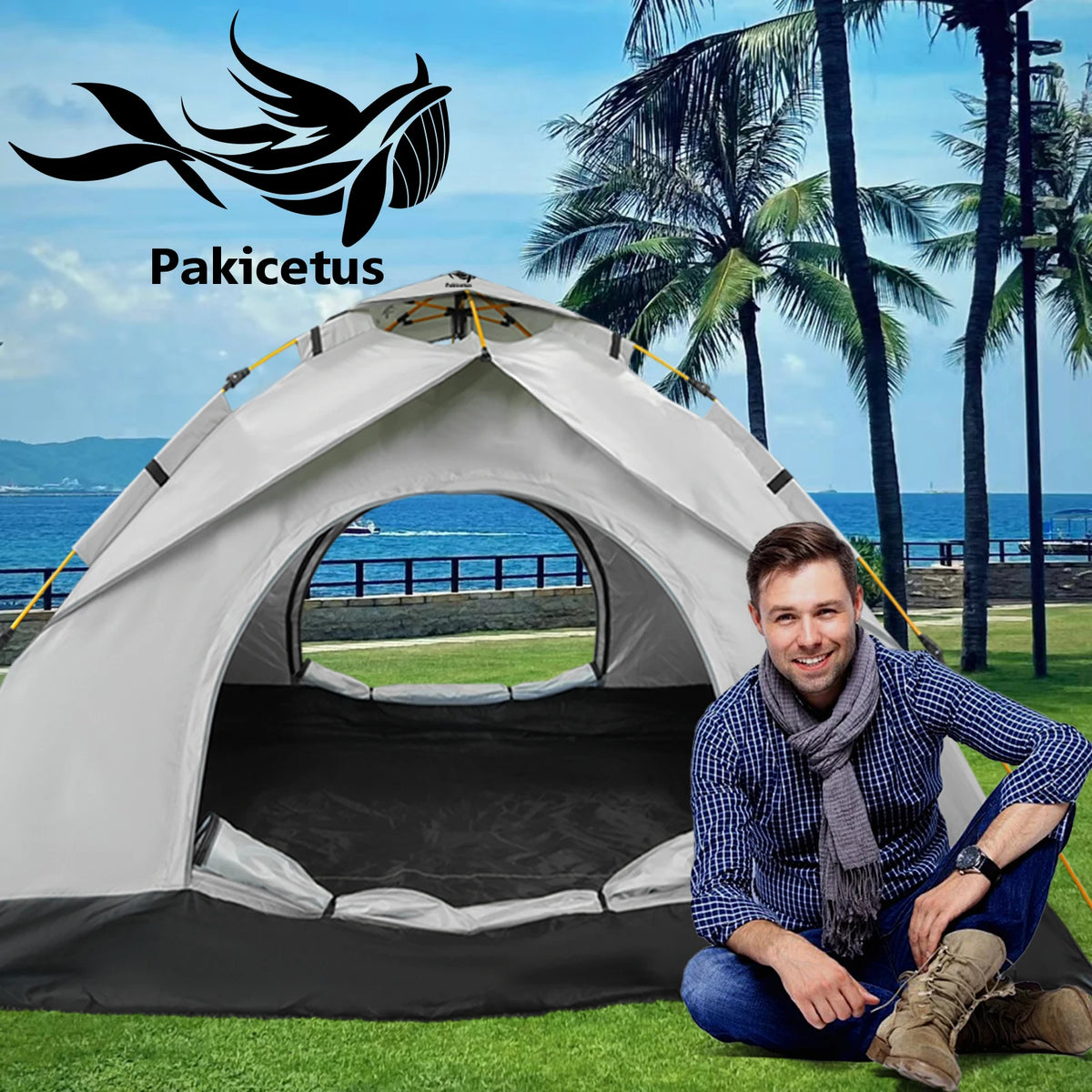 Pakicetus Instant Auto Pop Up Sun and Rain Shelter Tent