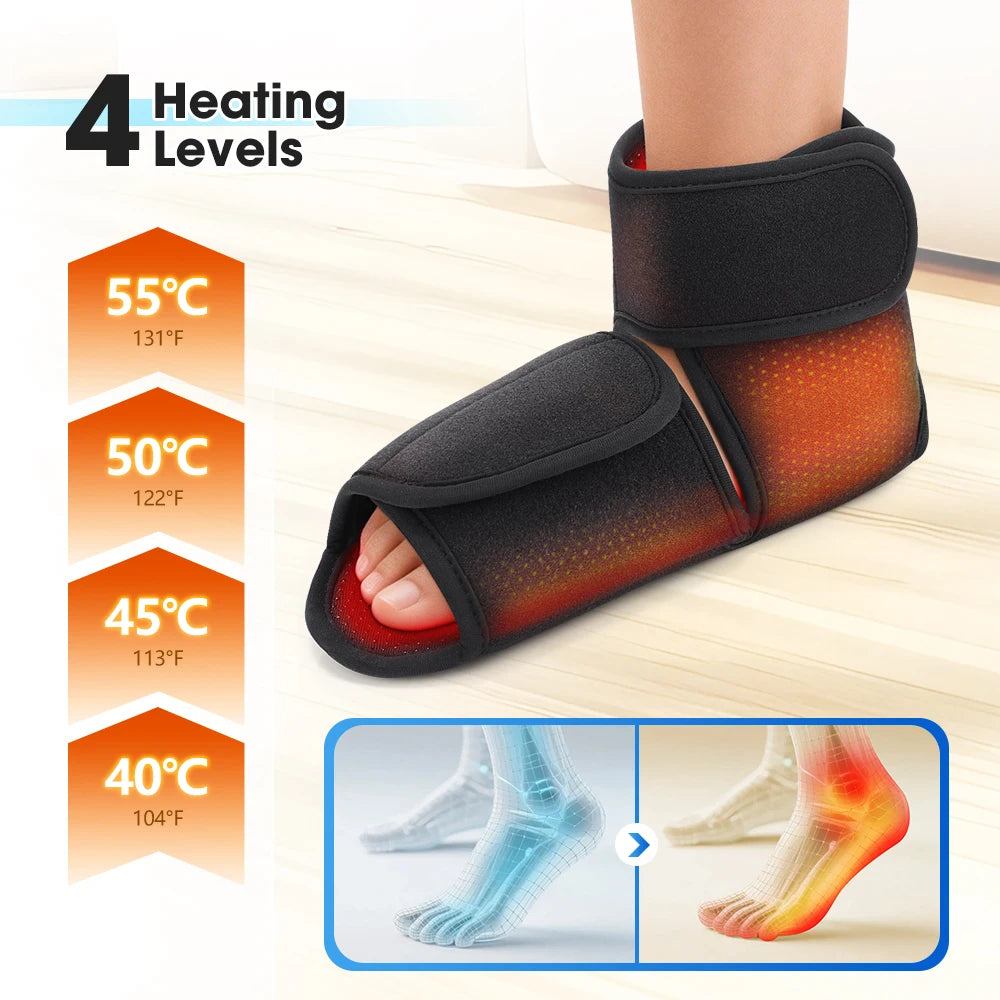 Hailicare Cordless Heated Ankle Brace Dual Airbag Kneading Foot Support