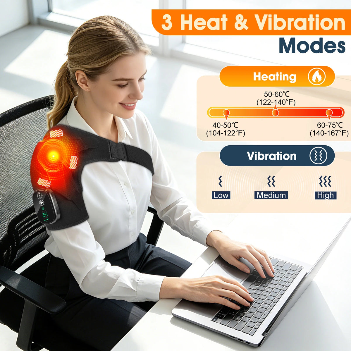 Hailicare Heated Electric Shoulder Vibration Massage Belt