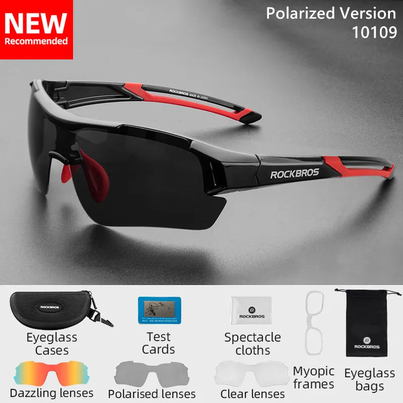 Rockbros Polarized Cycling Sunglasses With Replaceable Lenses