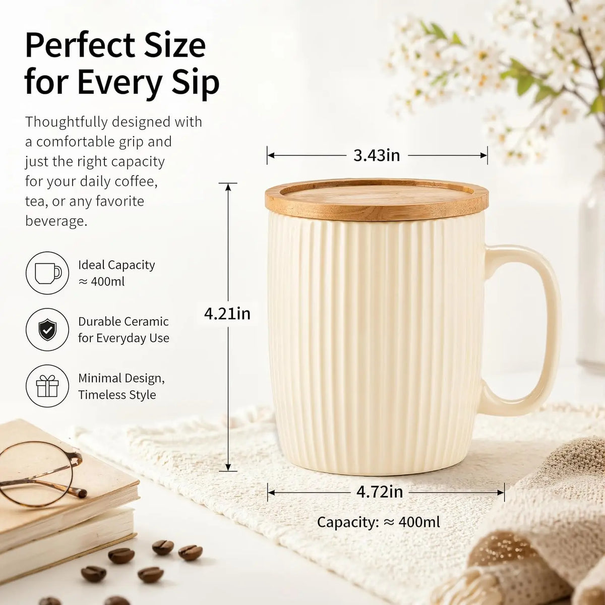 Leak Proof Portable Travel Coffee Mug With Durable Handles