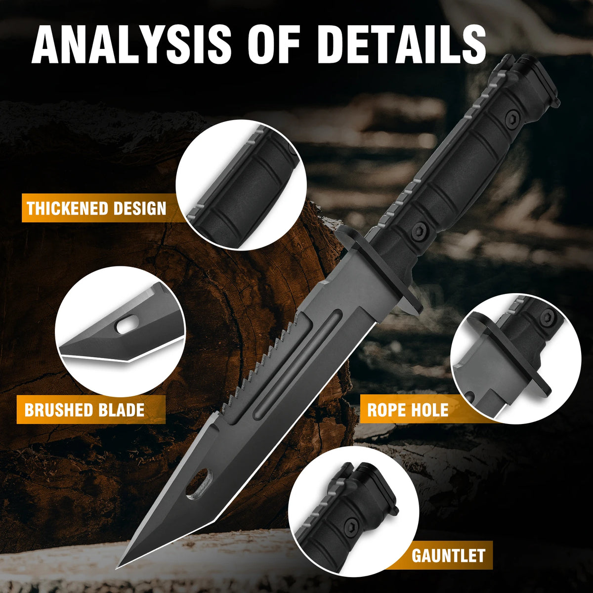 Portable Outdoor Knife with Fixed Blade, High-Quality Straight Knife, Suitable for Fishing, Mountaineering Exploration, Survival Training and Camping Activities. A Premium Gift for Men, Comes with a Knife Sheath.