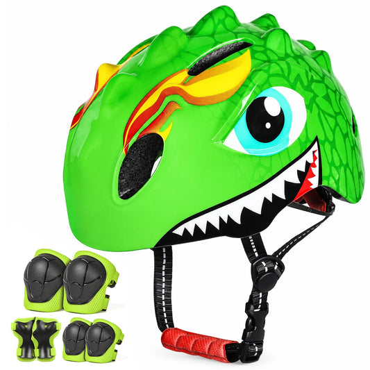 Victgoal Kids Bike Helmet Protective Gear Set With Pads And Bell