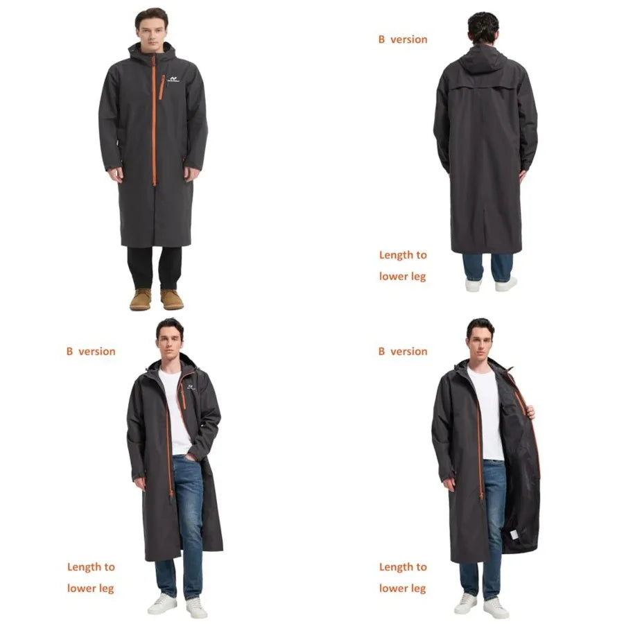 Waterproof Breathable Mens Rain Jacket With Hood And Mesh Lining