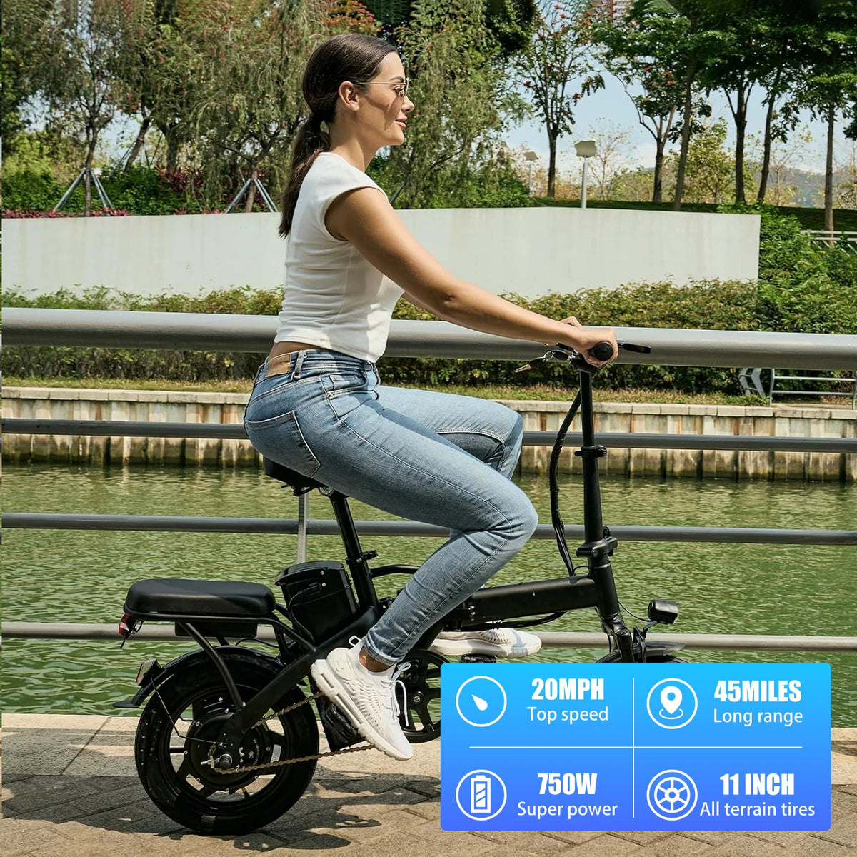 Hezzo T5 Lightweight Folding Electric Bike For Adults Commuter