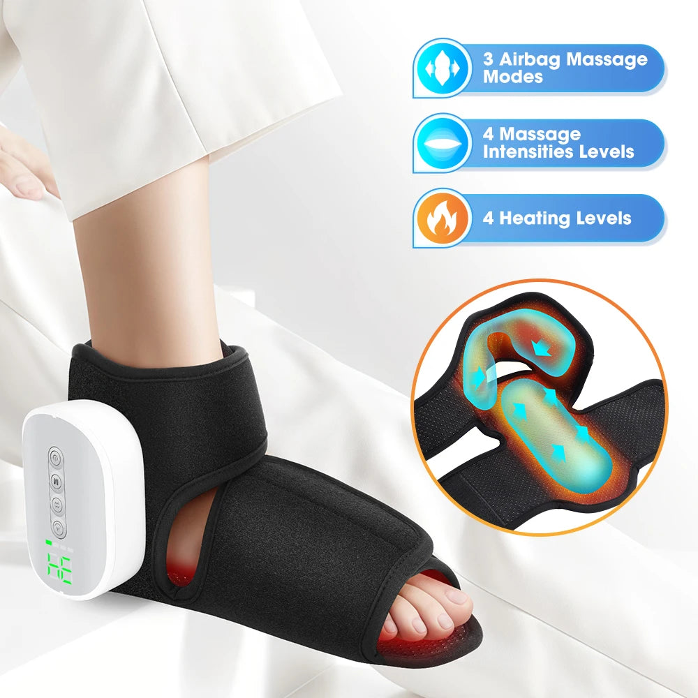 Hailicare Cordless Heated Ankle Brace Dual Airbag Kneading Foot Support