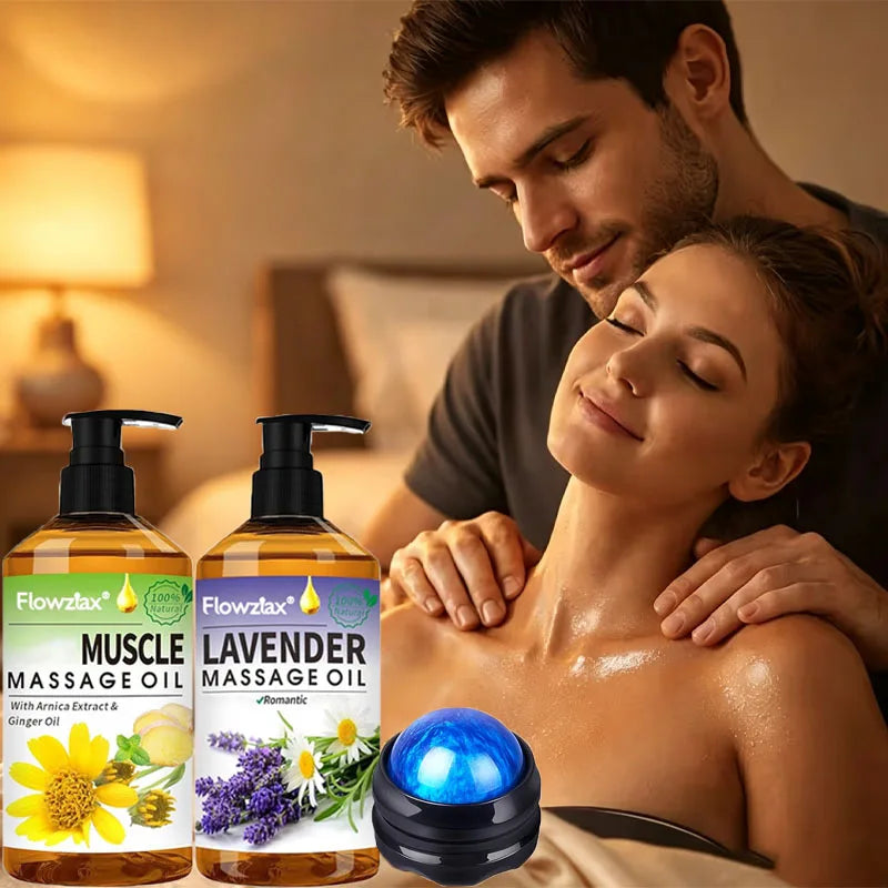 Pure Castor Oil Moisturizer Hair Skin Nails With Massage Balls