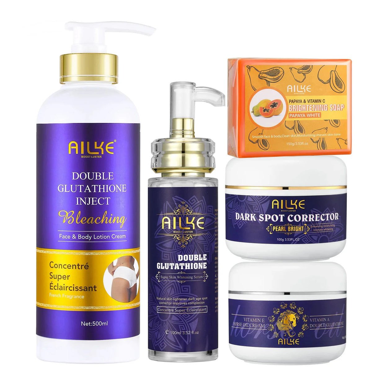 AILKE Glutathione Brightening Skin Care Kit With Lotion And Serum