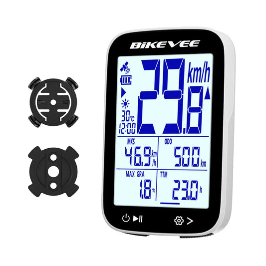 Bikevee Wireless Rechargeable Bike Computer GPS Speedometer And Odometer