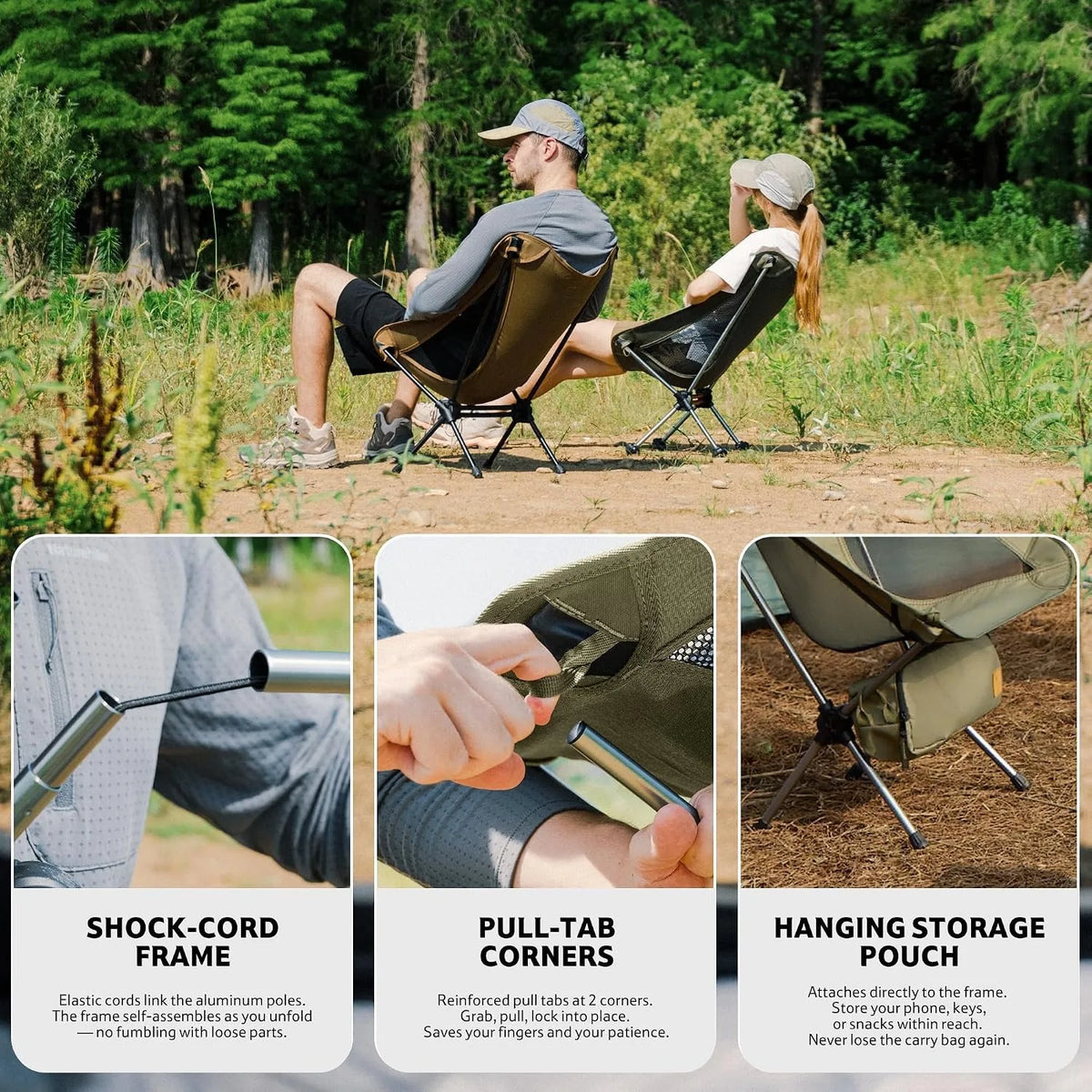 Naturehike Ultralight Foldable Camping Chair With Anti Sinking Feet
