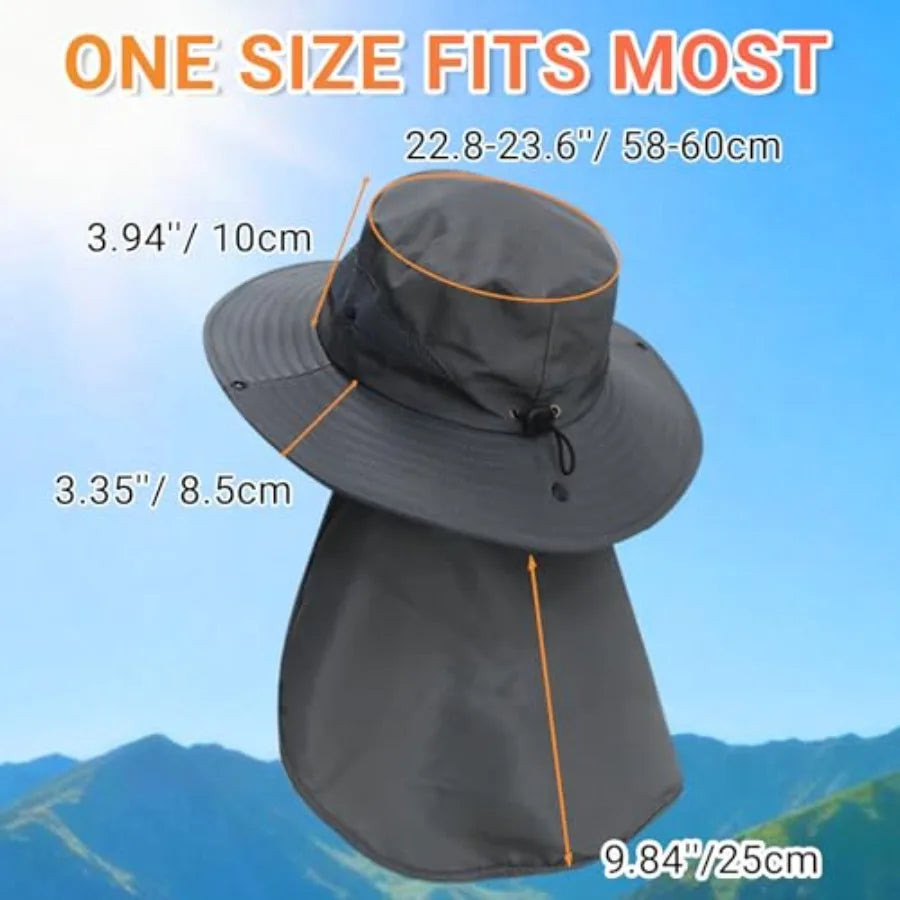 NPQQUAN Sun Hats for Men Women with UPF 50+ UV Protection Wide Brim Bucket Hat Safari Hiking Fishing Hats