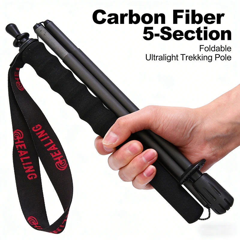 Okhealing Carbon Fiber Antishock Trekking Poles For Hiking And Camping