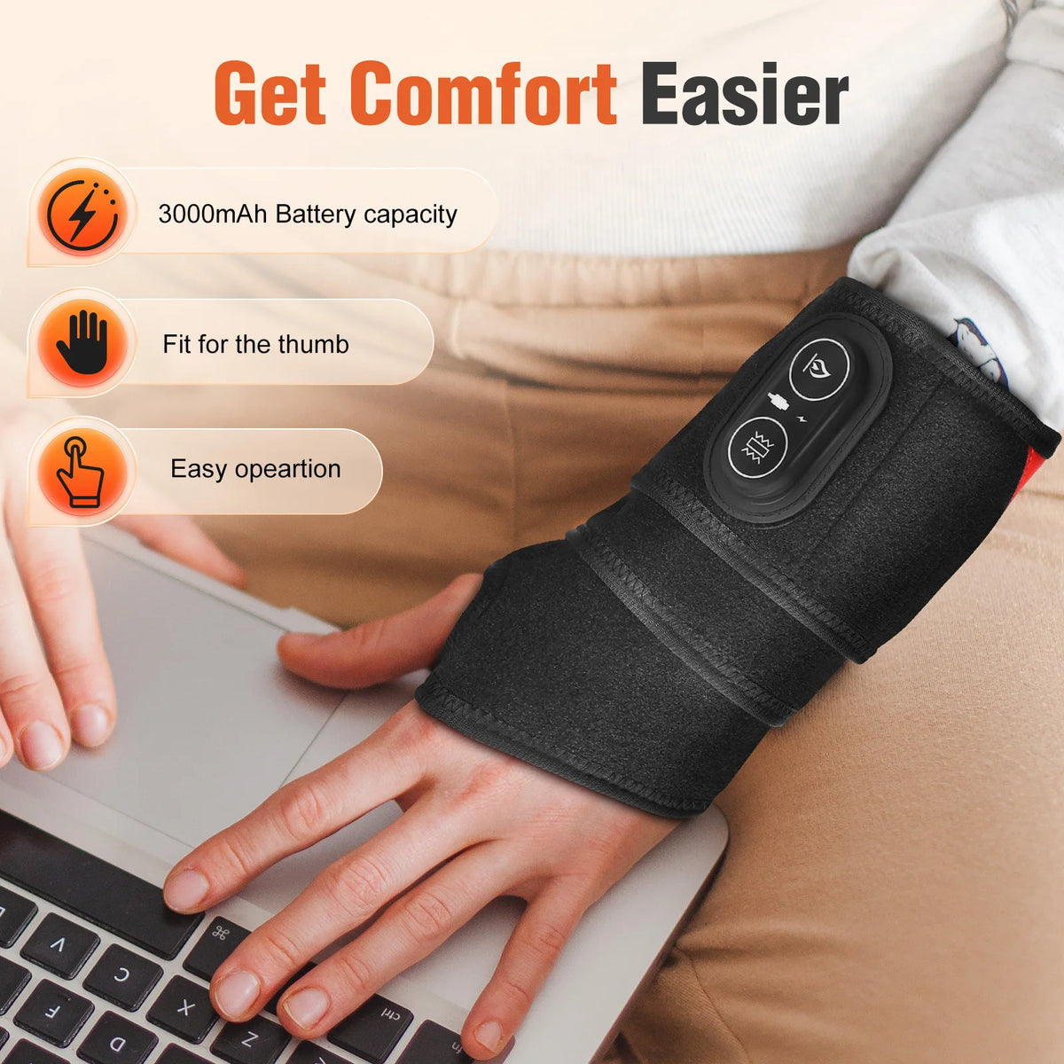 Hailicare LED Red Light Vibration Heating Wrap For Joints