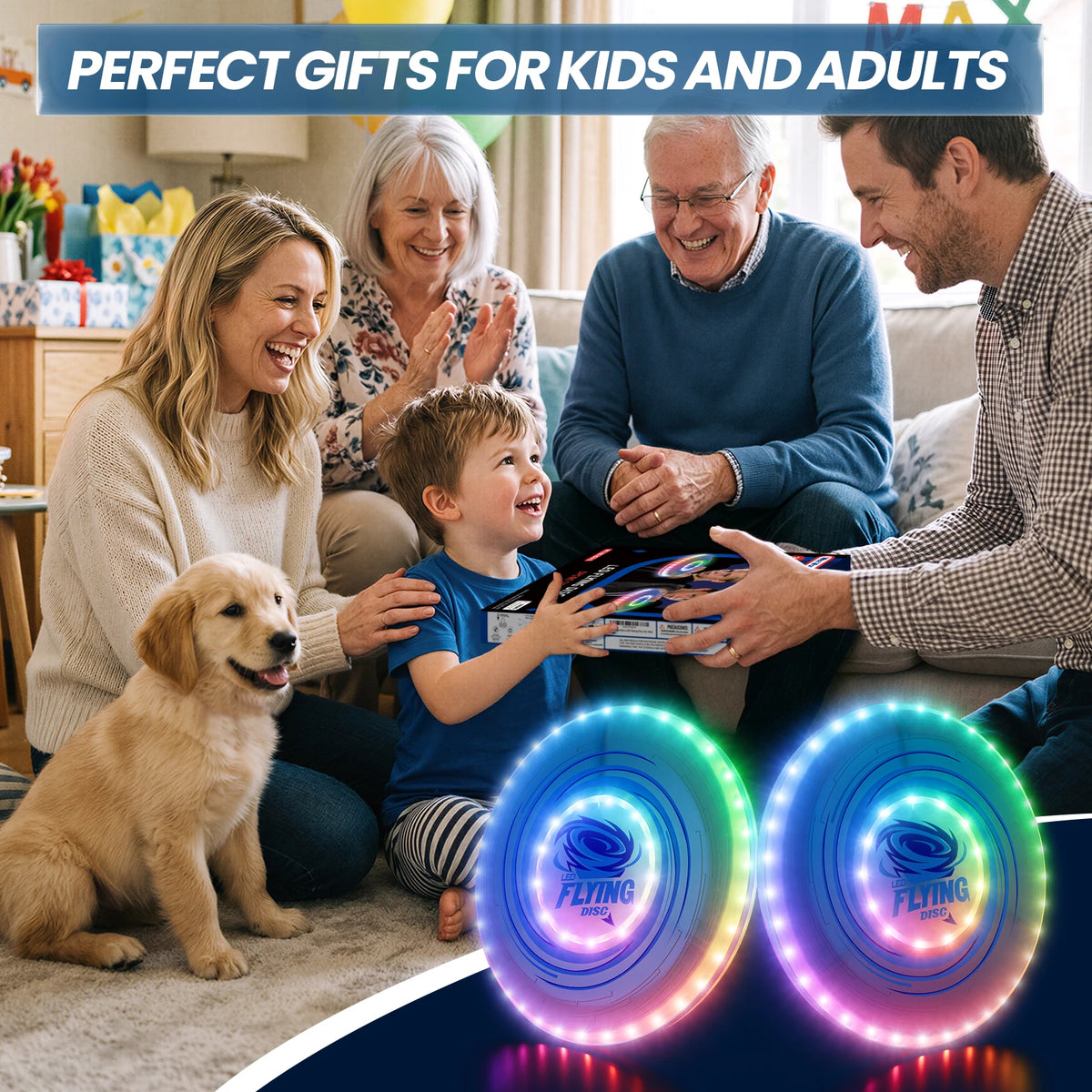 Rechargeable LED Flying Disc With 14 Lighting Modes