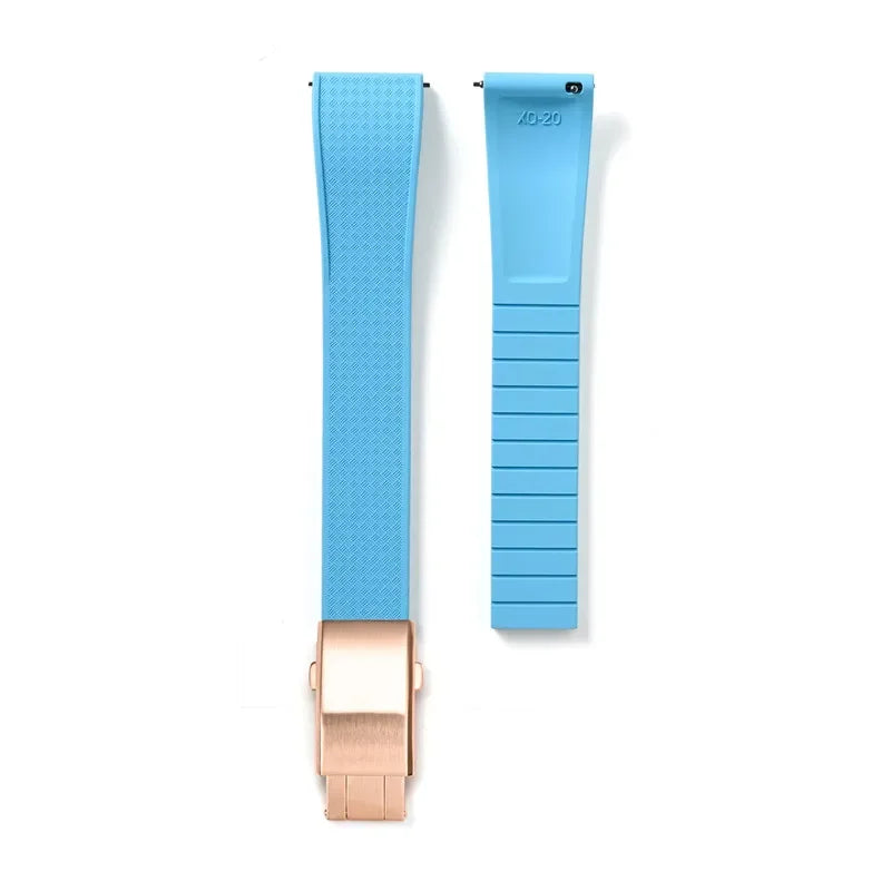 FKM Fluoro Rubber Watch Band With Quick Release Folding Buckle