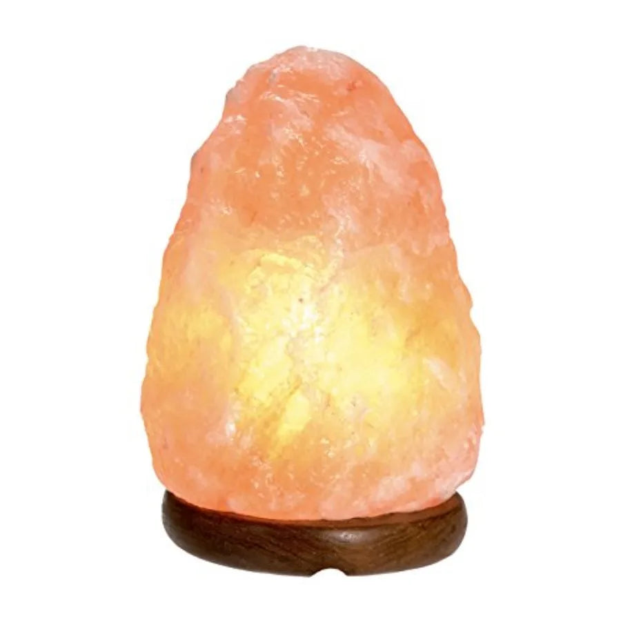 Natural Hand Carved Himalayan Salt Lamp With Wooden Base