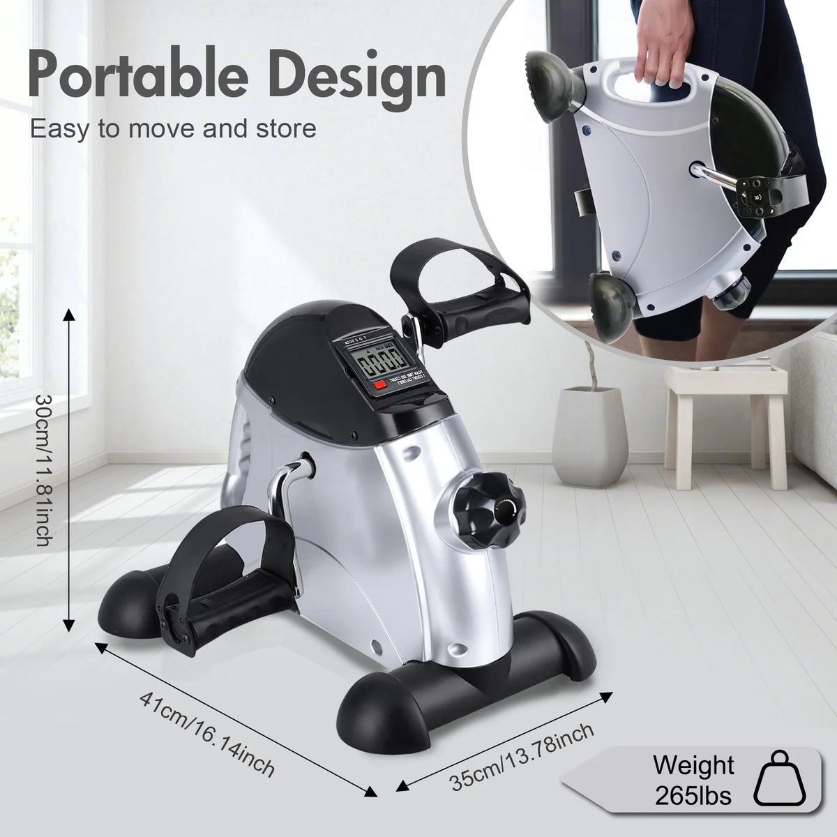 Mini Motorized Pedal Exerciser Featuring Digital LCD Display