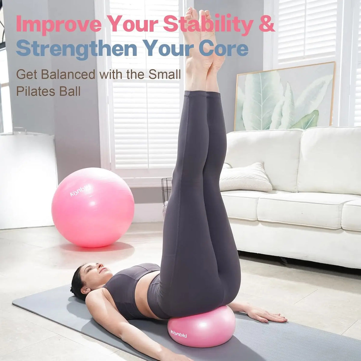 Kisnbld Anti Burst Mini Pilates Ball For Core Stability