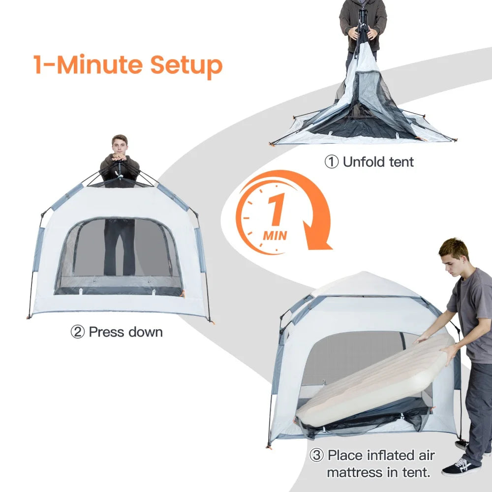 Kids Inflatable Travel Bed Tent Portable Air Mattress Camping