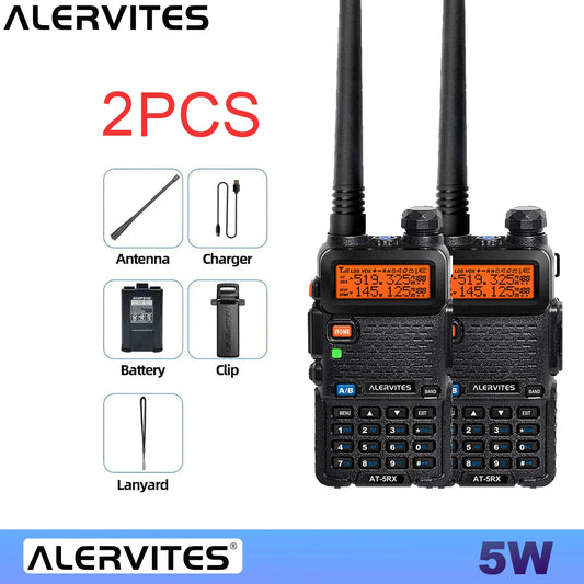 ALERVITES AT-5RX Dual Band High Power Portable Two Way Radios