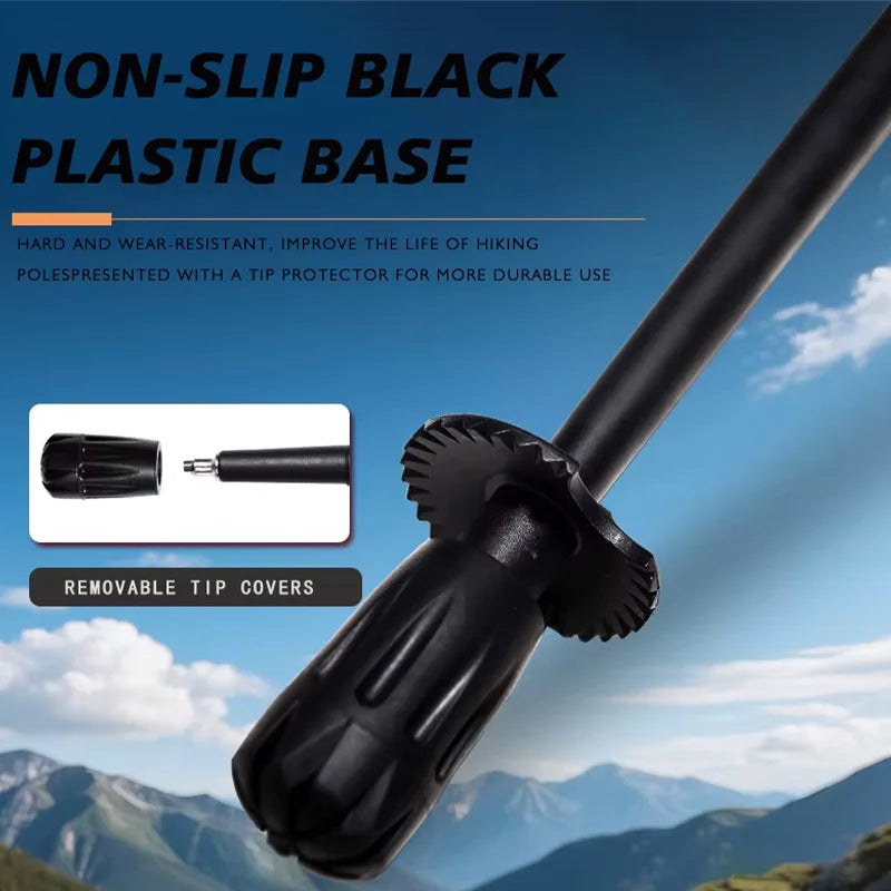 OKHEALING 110g Ultra-Light 5-Section Foldable Carbon Fiber Trekking Poles Portable Outdoor Hiking Walking Sticks