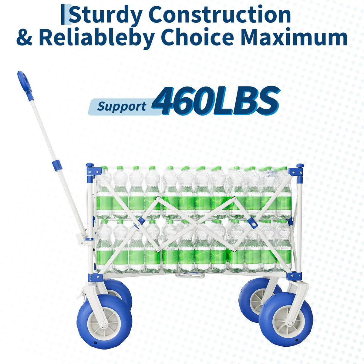 Heavy Duty Folding Beach Cart With Large All Terrain Wheels