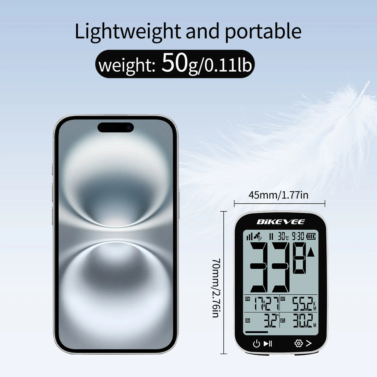 Bikevee Wireless Rechargeable Bike Computer GPS Speedometer And Odometer