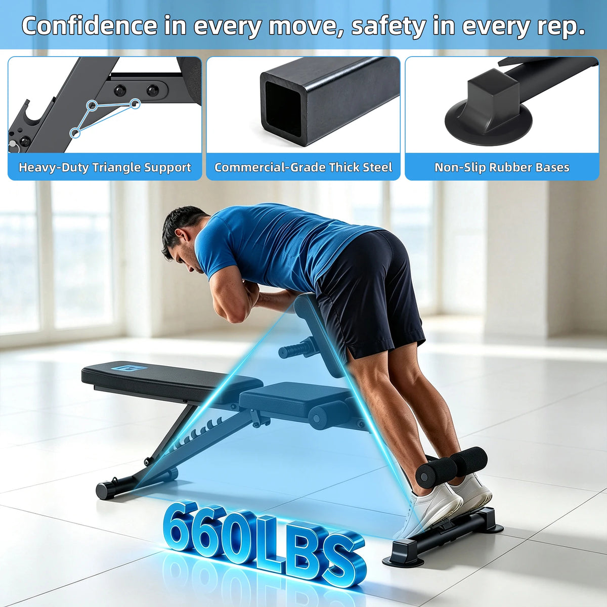 Adjustable Multifunctional Roman Chair For Home Core Strength Training