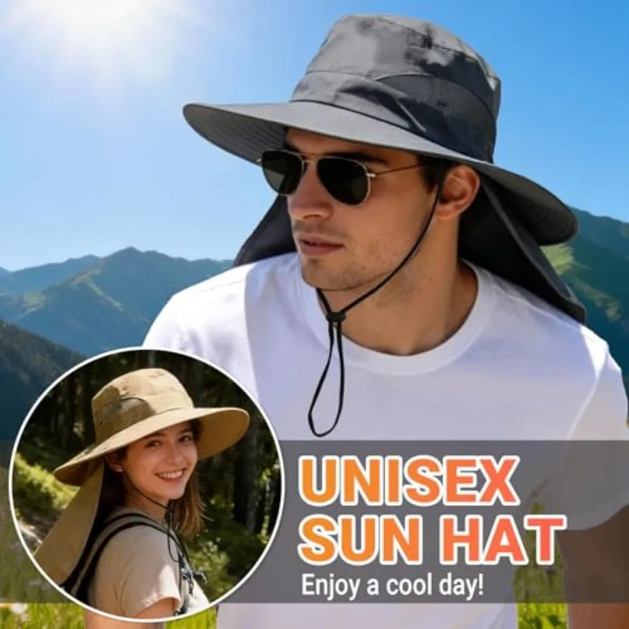 NPQQUAN Sun Hats for Men Women with UPF 50+ UV Protection Wide Brim Bucket Hat Safari Hiking Fishing Hats