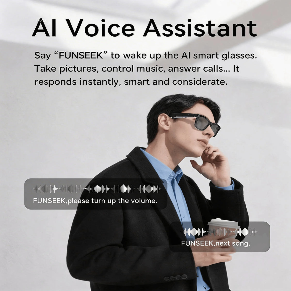 WO 4K Camera Glasses With AI Translation And Open Ear Audio