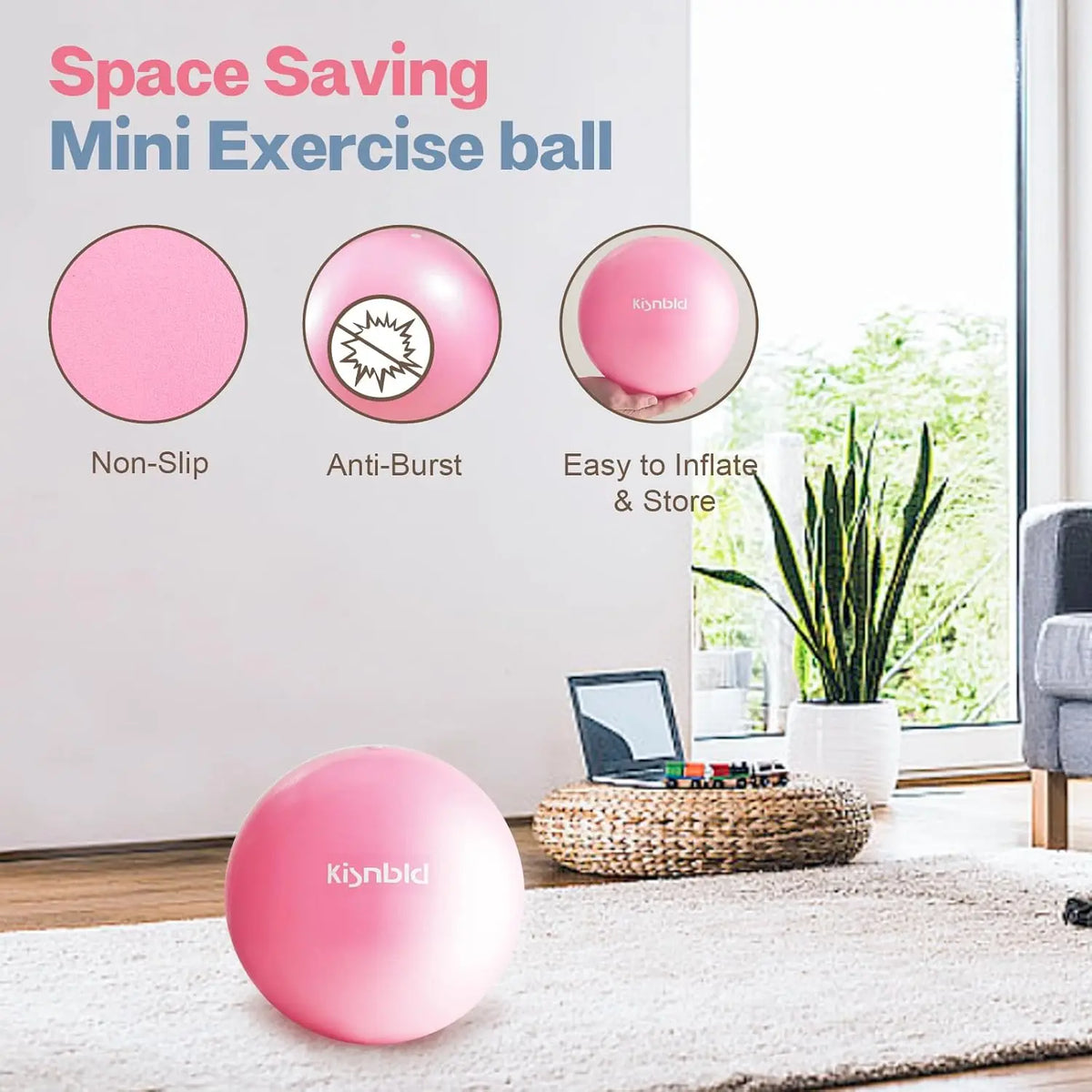 Kisnbld Anti Burst Mini Pilates Ball For Core Stability