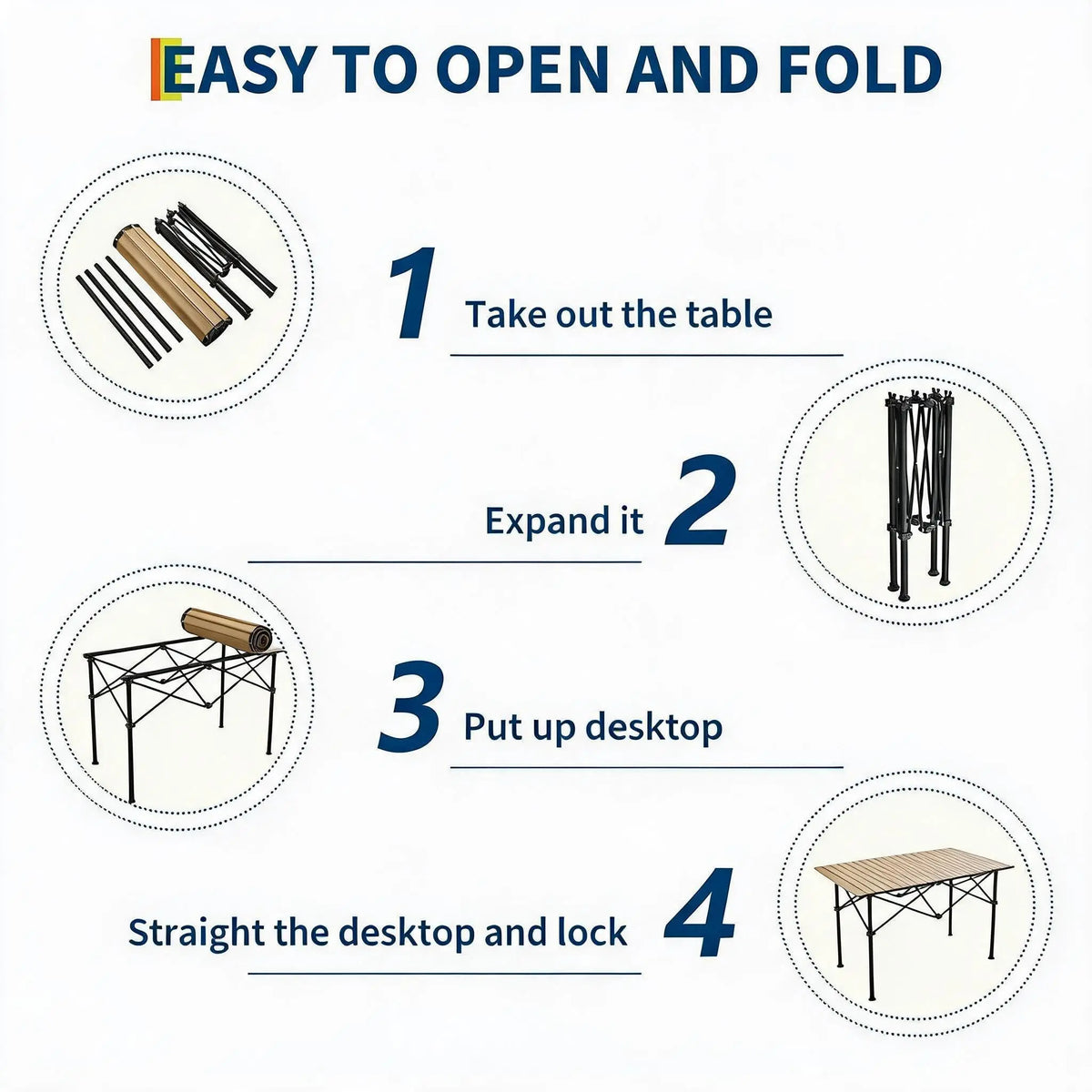 HiMISS Portable Folding Aluminum Camping Table With Carry Bag