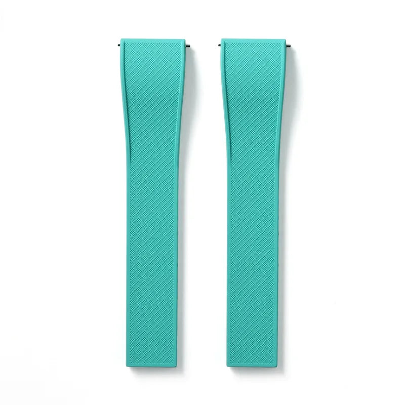 FKM Fluoro Rubber Watch Band With Quick Release Folding Buckle