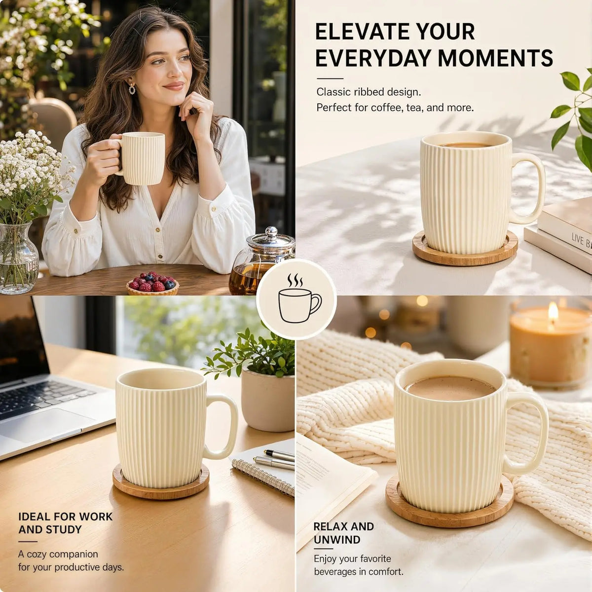 Leak Proof Portable Travel Coffee Mug With Durable Handles