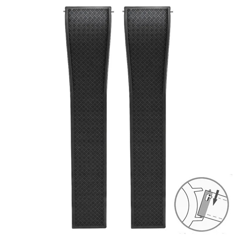 FKM Fluoro Rubber Watch Band With Quick Release Folding Buckle