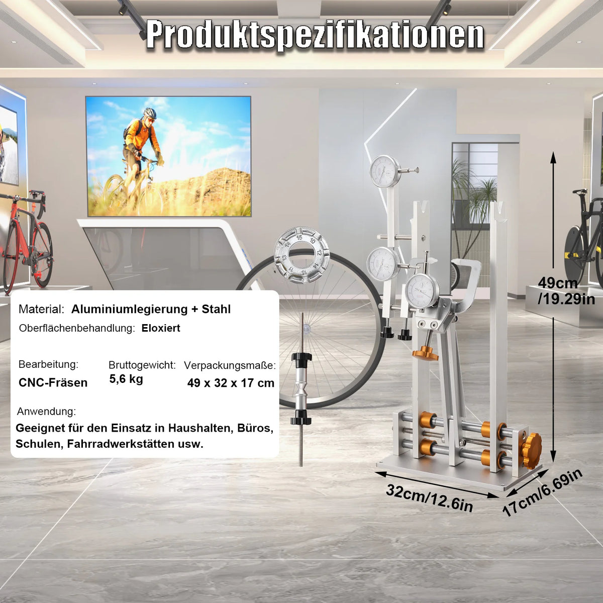 Bicycle Wheel Set Turning Table Bike Repair Truing Bearing Stand Wheel Tuning Repair Tool Kit Repairing Rack