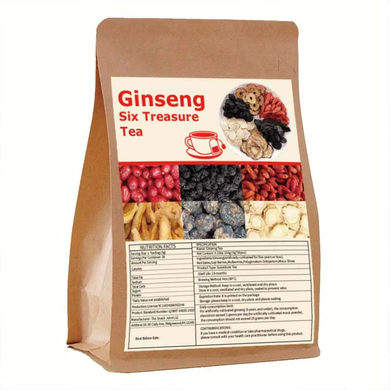 Ginseng Six Treasures Traditional Chinese Herbal Tea For Kidney Wellness