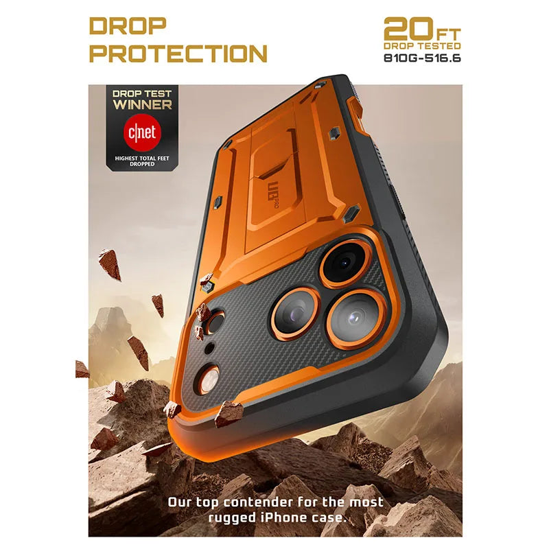 SUPCASE Rugged Shockproof iPhone Case With Stand And Screen Protector