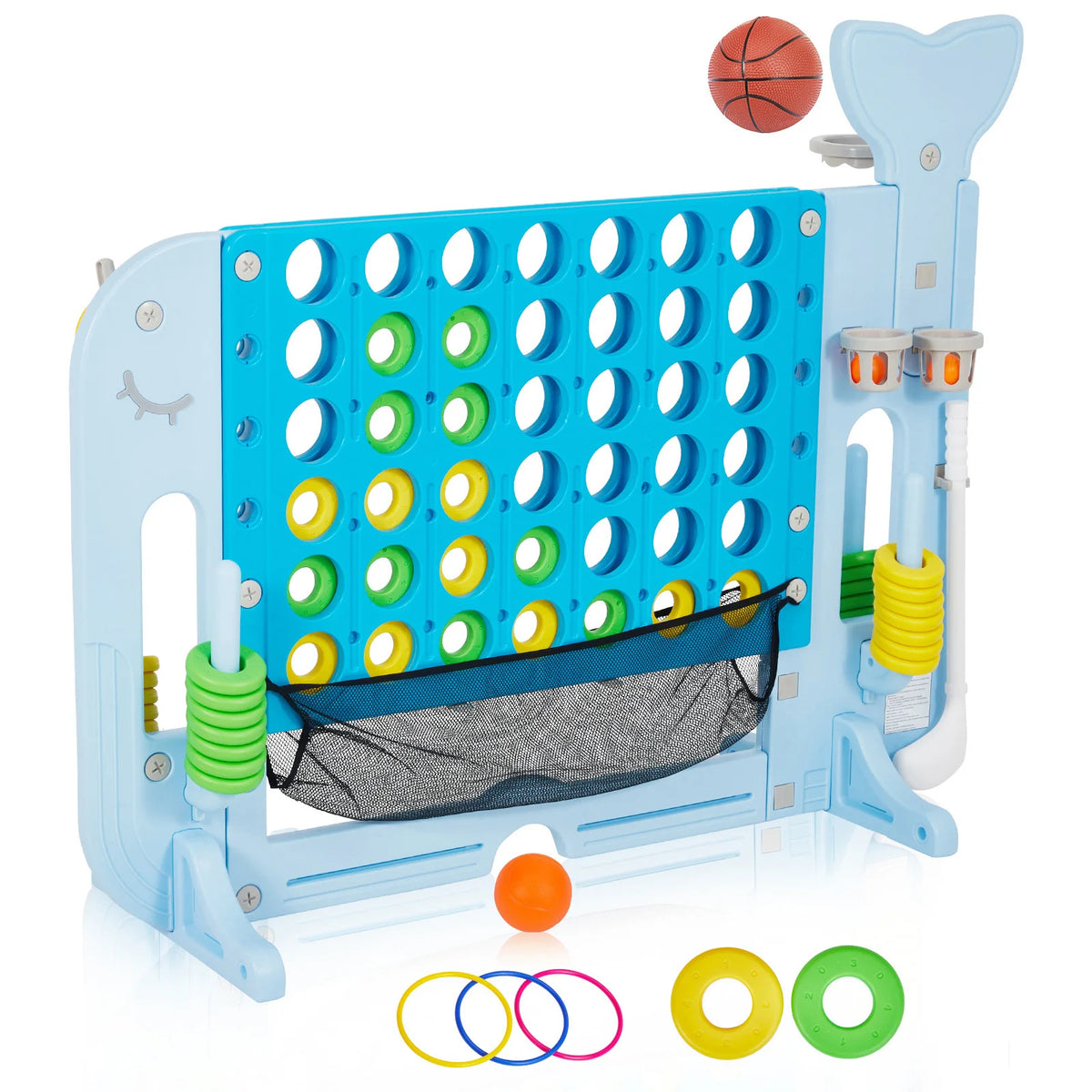 Giant Connect Basketball Hoop Ring Toss Outdoor Yard Game
