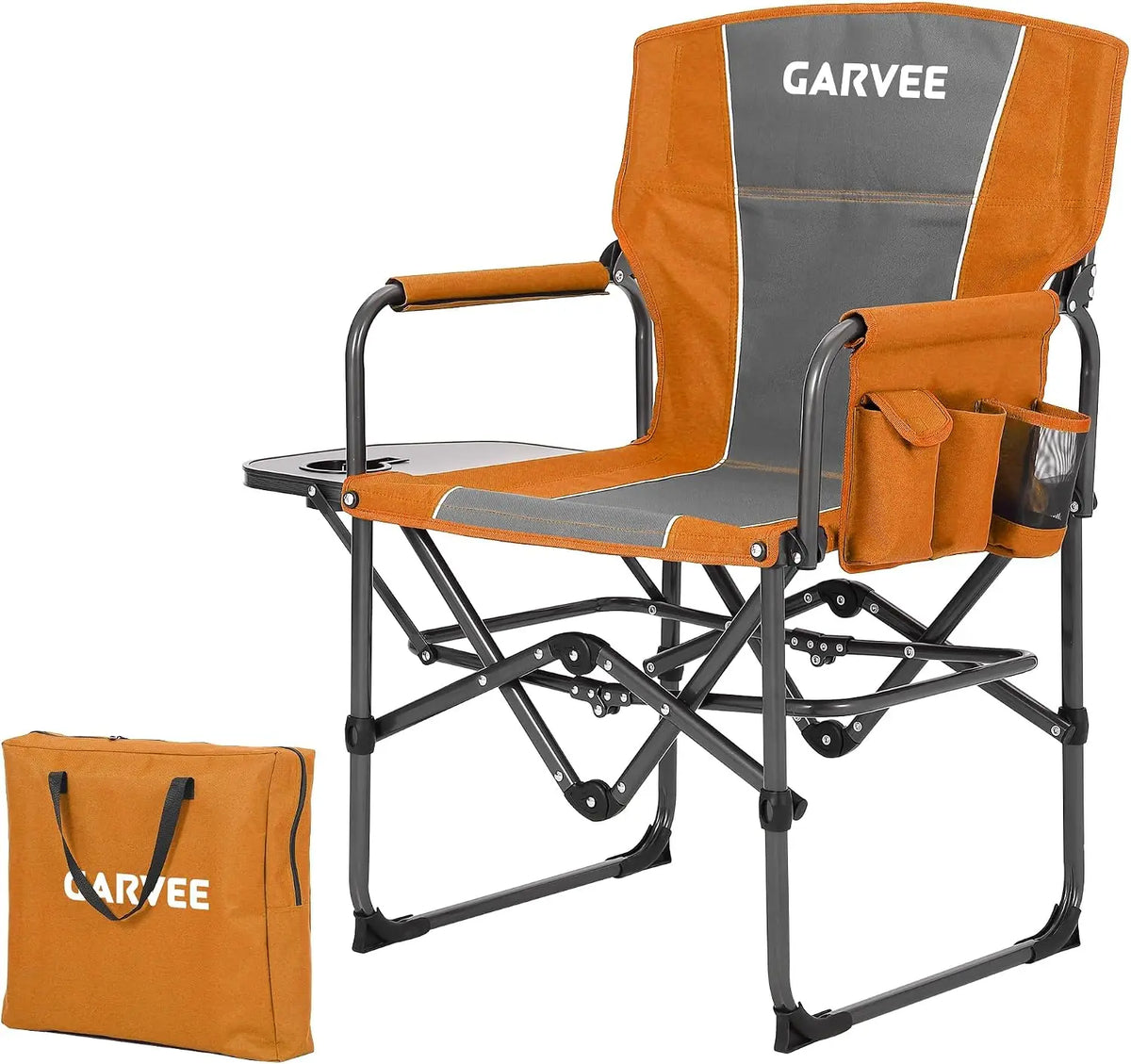 Tacleekii Folding Camping Director Chair With Side Table For Adults