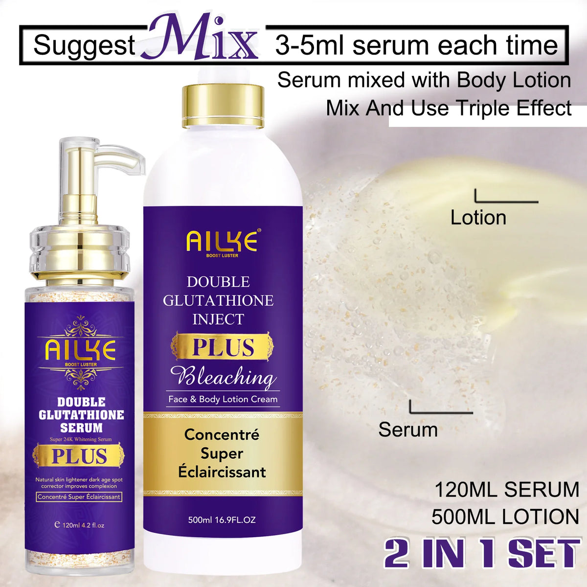 AILKE Double Glutathione Whitening Serum For Dark Spot Correction