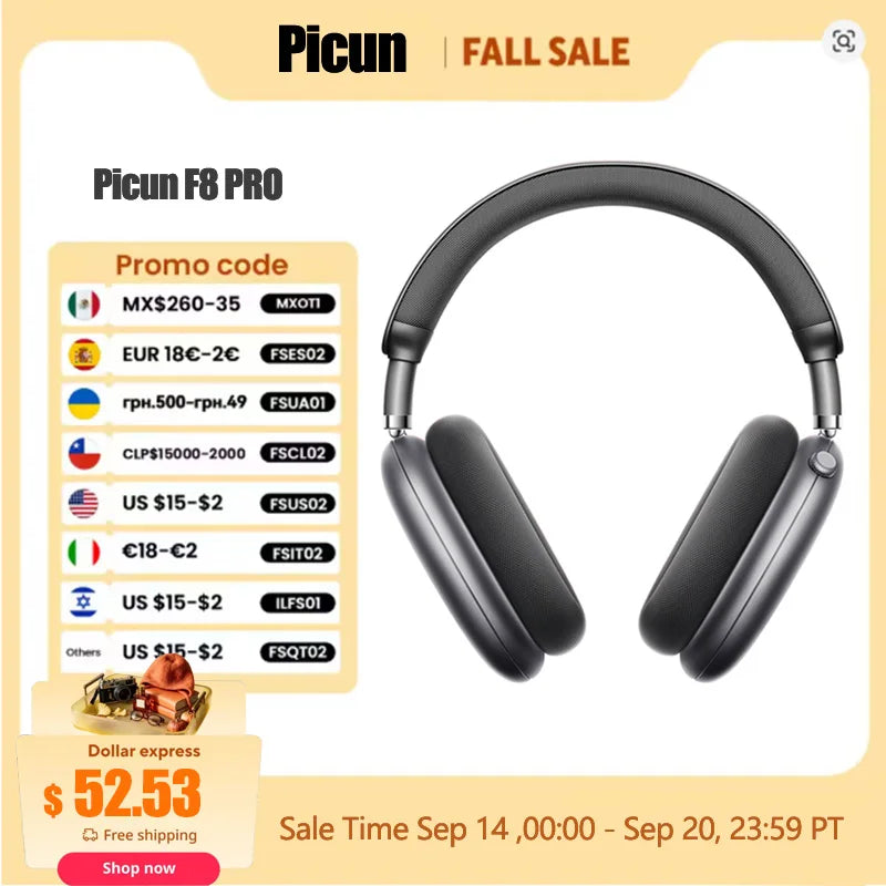 Picun F8 Pro ANC Wireless Headphones With Spatial Audio