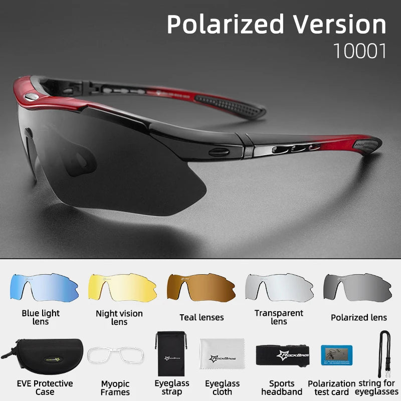 Rockbros Polarized Cycling Sunglasses With Replaceable Lenses